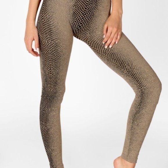 New Snakeskin Print Leggings in Taupe - Picture 2 of 2
